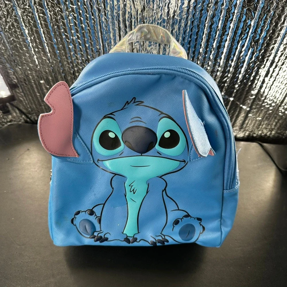 Disney Stitch Mini Backpack Blue Holographic‎ Straps 3D Ears WM427000194-0423